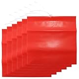 Alide 6 Stück Rote Warnflaggen, Verkehrskontroll-PVC-Netzstoff, Handschwenkende Rote Flagge Für Transport, Fahrradträger, Auto, Wohnwagen (30 X 30 Cm)