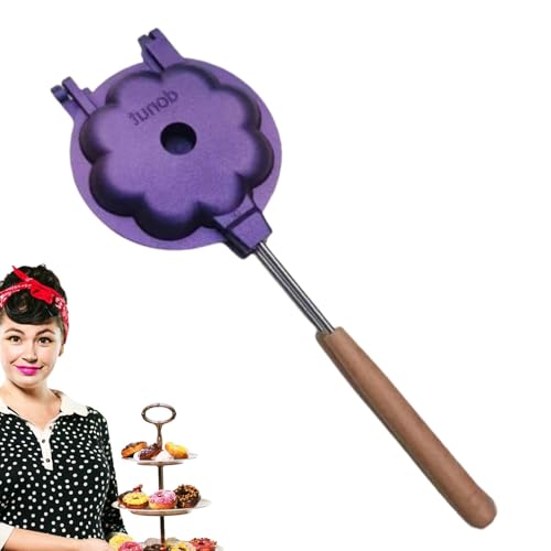 Molde de rosquillas, rosquillas para el hogar que hace la máquina, Herramientas de decoración de pasteles de aluminio robustas para hornear antiadherente con mango largo para hacer rosquillas al por