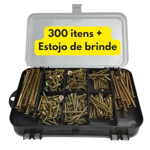Kit 300 Peças Parafusos E Buchas Com Organizador Multiuso