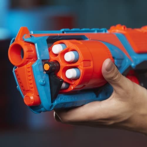 Nerf Elite Strongarm orangefarbener Blaster – Rotationstrommel, Schnellfeuer, 6 Nerf Elite Darts – für Kinder, Teenager, Erwachsene