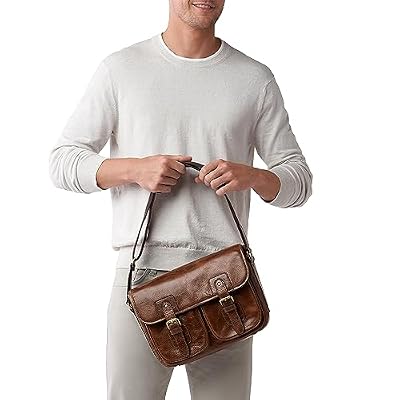 Fossil Leather or Fabric Courier Messenger Bag for Men