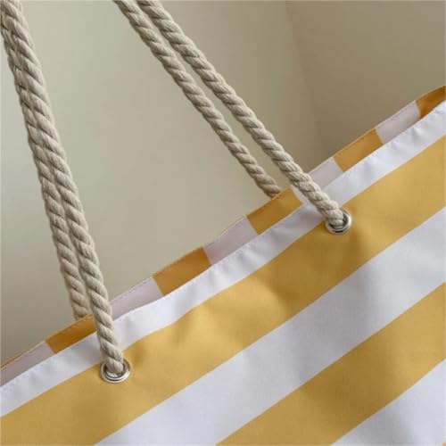 Sac de plage rayé en toile imperméable résistante au sable - 5