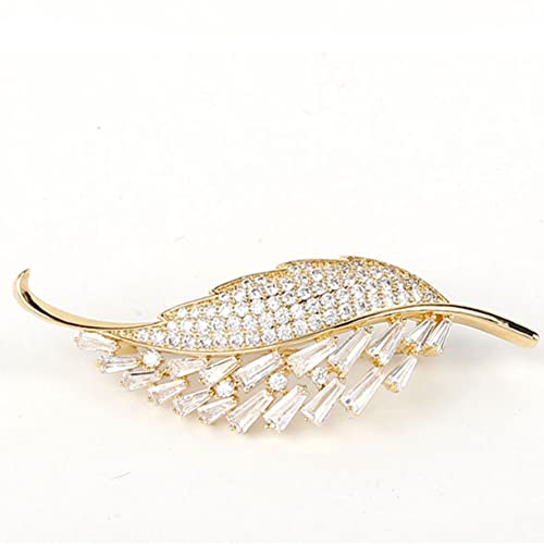 Ailonmei Elegant Leaf Corsage Brooches Jewelry For Women Fashion Pearl Costume Broaches And Pins(Gold) #TOP2