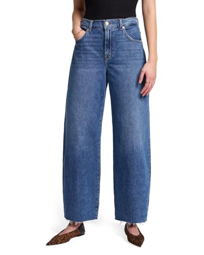 7 For All Mankind Women's Dojo Tailorless Mid-Rise Full Length Wide Leg Jeans