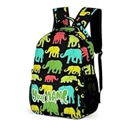 CaomeiWu Elephant School Backpack for Kids Girls Boys, 16 Inch Elephant Bookbag, School Backpack for Students Children