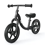 XJD Kids Balance Bike Beginner Toddler Bike No Pedal Bicycle for Girls Boys Ages 18 Months to 5 Years Old Lightweight Toddler Training Push Bike Adjustable Seat Handlebar Air-Free Tires, Black