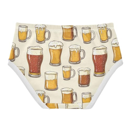 ZZKKO Beer Mug Girls Underwear Toddler Panties for Girls Comfort Brief Size 2T-8Y2