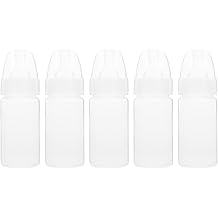 EXCEART Disposable Milk Bottles for Newborns 5-Pack with Clear Scale and Soft Supple Teat Baby Feeding Bottles Ready to Use Nursing Helpers 5.31X1.69X1.69In