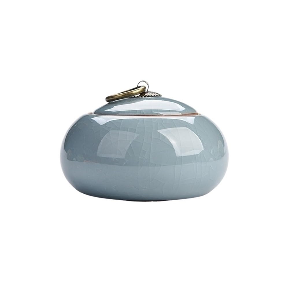 CHENGAIJIAN Tea Canister Ceramic Sealed Tea Canister With Lid Countertop Storage Container For Sugar, Coffee(Blue)