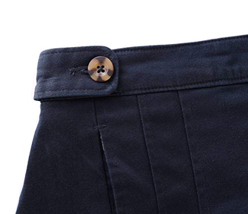 Bienzoe Girl's Cotton Stretch Elastic School Uniform Pleated Skirt 2Xl Navy #TOP3