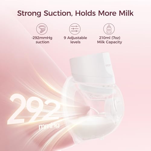 Miniatura 4 de Momcozy S12 Pro Quick Sacaleches Eléctrico Manos Libres Inalámbrico, Con Brida Híbrida Doublefit De 24 Mm, 3 Modos Y 9 Niveles, Pantalla Inteligente, Extractor De Leche Portátil