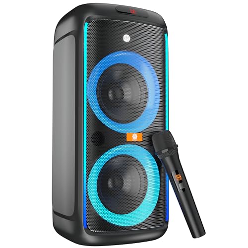 Image of Digimore PartyBox 120W Portable Karaoke Bluetooth Speaker with Wireless Mic | Dual Boom Box Speaker | RGB Party Lights | Deep Bass Sound | Type-C Charging | USB /TF /AUX for Home & Parties (D-1362)