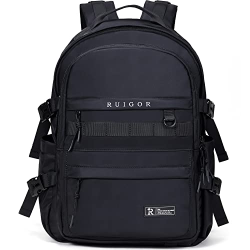 FILLOVE Laptop Backpack-15.6 Inch Computer Backpack with Charger, Water Resistant Teacher Bag Work Backpack with Laptop Compartment for Travel Business College Bookbag, Black