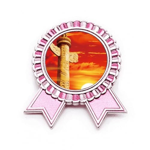 Broche porcelaine Rose soleil rouge M en métal pour veste