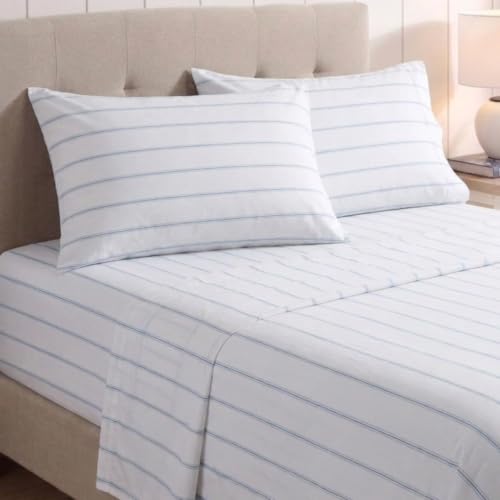 Nautica - Twin XL Cotton Percale Sheet Set with Matching Pillowcase | Naturally Smooth Percale, Matching Pillowcase & Fitted Sheet, Breathable, Machine Washable, Deep Pocket - image 4