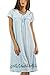 Casual Nights Women's Fancy Lace Flower Short Sleeve Nightgown - Dots/Blue - Large