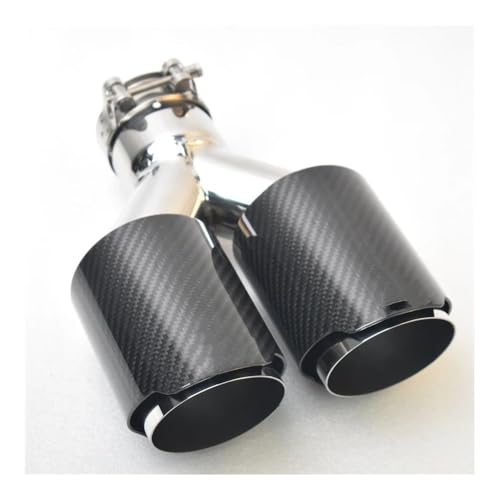 Fibra de carbono brillante en este tubo de escape doble en Y con boquilla universal para W222
