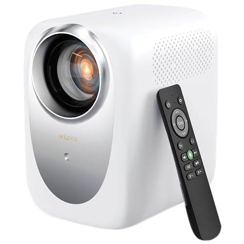 Image of WZATCO CE Full HD Native 1080P 770 ANSI, 4K Android Projector| HDMI ARC | Dust Proof | Auto (Focus+Keystone+ Tilt+Screen Fit+Obstacle Shift) | 10W Speaker | WiFi 6, BT | for Home, Outdoor | White