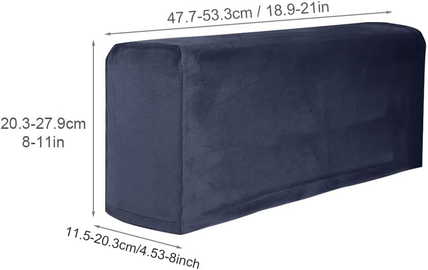 Sofa Armrest Cover,2 PCS Stretch Arm Covers for Chairs Couch Sofa Armchair,Slipcovers for Recliners (Color:Navy Blue)