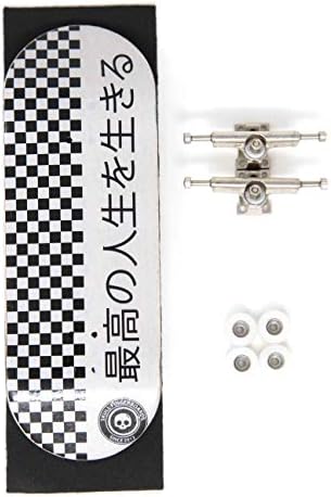 Skull Fingerboards Japan 34mm Complete Professional Wooden Fingerboard Mini Skateboard 5 PLY with CNC Bearing Wheels