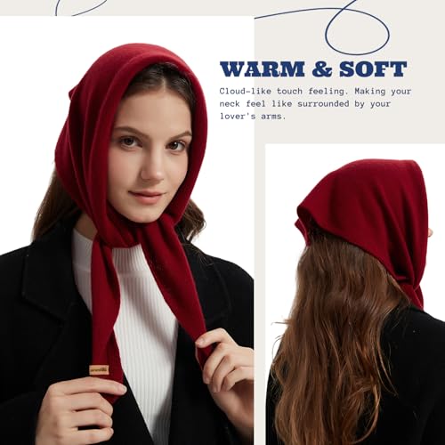 ACUSHLA 100% Merino Wool Triangle Scarf for Women Knitted Fashion Neckerchief Lightweight Soft Warm Neck Warmer2