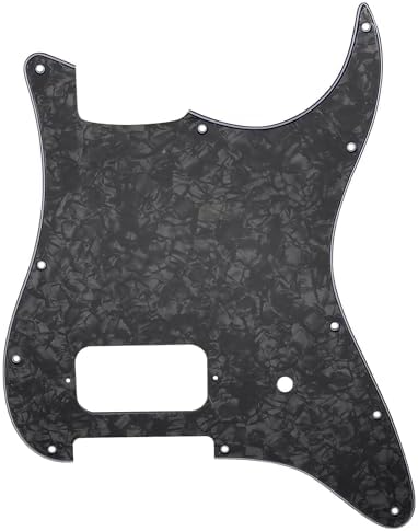 Pickguard Pour Guitare ST Strat - 11 Trous, Pour Un Humbucker, Compatible Fender Delonge, Noir Mat, Avec Vis Incluses