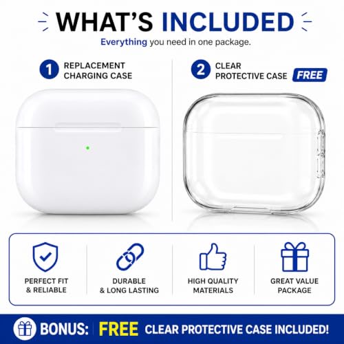 Estuche de carga inalámbrica para AirPods 4 con Bluetooth y funda 3