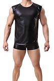ONEFIT Men No-Fitness Y-Back Gym Tank Top Leather Sport Bodybuilding T-Shirts L