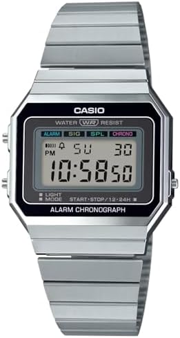 Casio Unisex Watch - A700W-1ADF Silver Dial, Grey Band