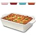 Produktbild Praknu Auflaufform Groß aus Keramik - Für Lasagne, Tiramisu & Auflauf - Extra Hoher Rand - Eckig - Weiß
