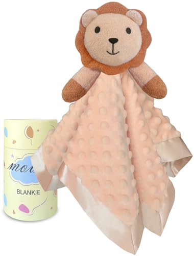 Image of Loveys for Babies, Soft Baby Security Blanket Lovies for Babies, Stuffed Animals Blankie for Newborn Infant with Baby Snuggle Toy, Baby Boys Gilrs Gifts Lion Security Blanket 16 Inch