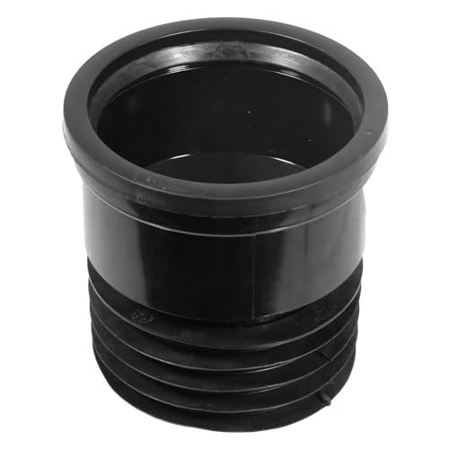 SPARES2GO 110mm 4 Soil Pipe to Clay Cast Iron Push Fit Waste Drain PVC Connector Adaptor (Black)