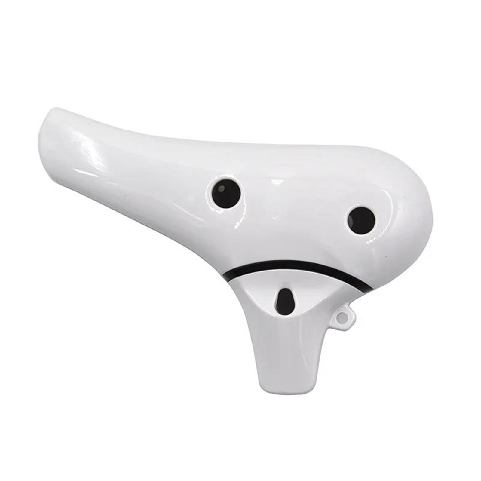 Ocarina Ocarina Alto C 12 fori in resina ABS | Strumento musicale Ocarina in ceramica Alto C a 12 fori in resina ABS per principianti(White)