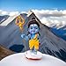 Rainbow Furnishings Cute Baby Shiv Idol with Trishul – Adorable Lord Shiva Murti for Home Temple, Car Dashboard & Pooja Room | Handcrafted Mahadev Idol Trident Gifting 4.5 in (Blue)