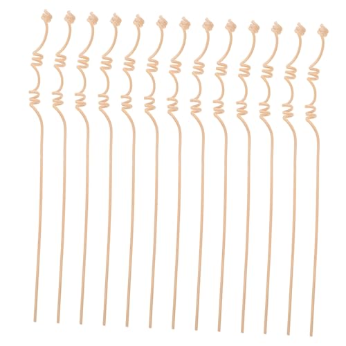 MUELODSIC 20pcs Multi-Spiral Rattan Sticks for Diffuser Natural Fragrance Reeds for Essential Oils Light Yellow for Home Office Wedding Decor Air Freshening