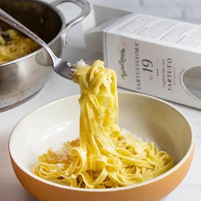 TartufLanghe Tagliatelle Pasta with Black Truffle Authentic Imported Italian Wide Egg Noodles, Egg Pasta for Truffle Dishes, Gourmet Specialty from Italy, Tartufissima N19-8.81 oz (Pack of 1)