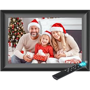 OBVHNUA Digitale Elektronische Fotolijst 10,1 inch Fotolijst met Volledig IPS-scherm Autorotatieontwerp USB/SD-kaart Foto/Muziek/Videospeler/Kalender/Wekker met Afstandsbediening