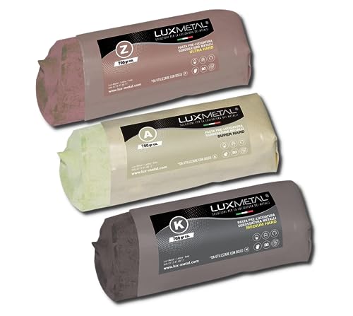 Lux Metal 3 Polierpaste 700 g (A-K-Z) Mittel Sehr grob Schleifpaste Für spiegelnden Glanz Auf Edelstahl, Aluminium Eisen Messing Chrom Holz Marmor und Weitere Metall Perfekt Zum Polieren von Messern