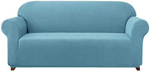 subrtex 1-Piece Stretch Sofa Cover Spandex Jacquard Fabric Slipcovers for Couch, Armchair, Machine Washabl Furniture Protector (Sofa, Teal)