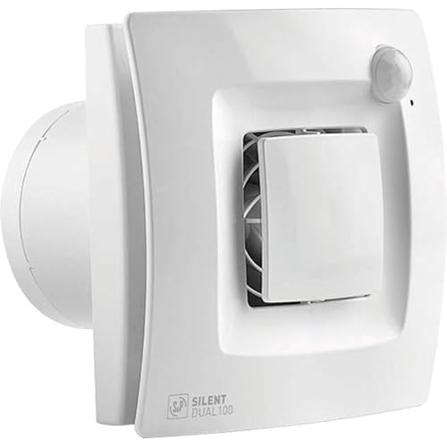 Unelvent Silent Dual 100 - Aérateur intelligent avec détection hygro et présence - Poêle en acier 1800 BTU