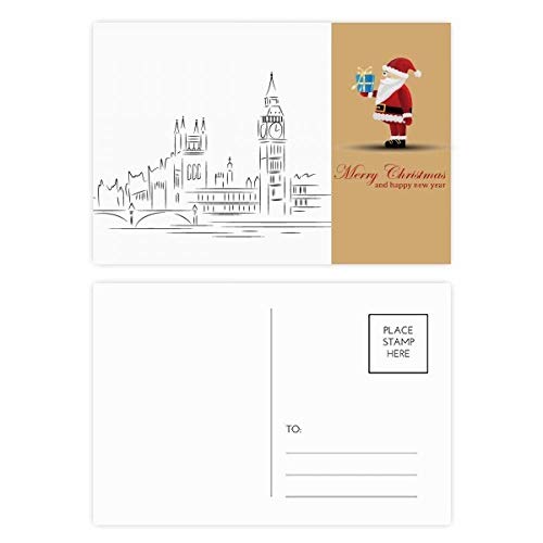 Cartes postales drapeau du Père Noël Sketch UK lot pour écrire vos vœux