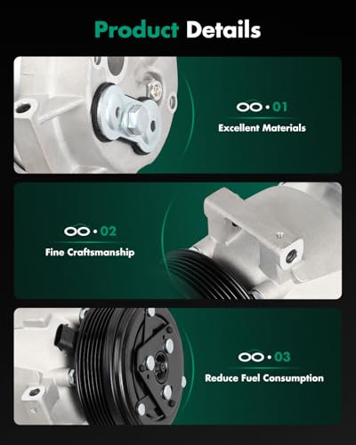 Image of SCITOO AC Compressor for Chevrolet for Epica 2.5L 2004-2006 2009 | Fast Cooling, Ultra Low Noise (≤72 dB)Air Conditioner Compressor with Clutch, Easy Installation, 9520086Z20