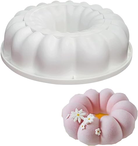 Miniatura 12 de Molde de silicona para pastel de mousse francés de una sola flor 3D de 6 pulgadas, molde de silicona para tartas, crisantemo, girasol, dona, barra