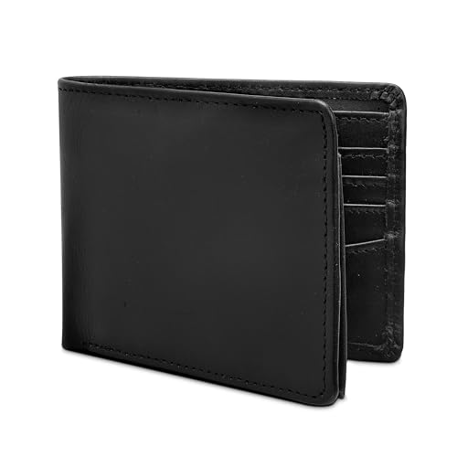 Premium Genuine Leather wallets for men | RFID Blocking Slim Bifold Wallet | Durable Stitching, 8 Card Slots, 2 ID Windows | Real Leather men's wallet | mens wallet for Daily use and gift for him