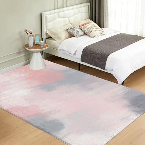 Tapis de décoration rose blush graffiti abstrait 150x210cm salon