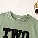 BOUTIKOME 2nd Boys Birthday Shirts Two Toddler Embroidery T-Shirts Baby Birthday Outfit Kids Party Chenille Patch Tee Tops(Green-2Y)
