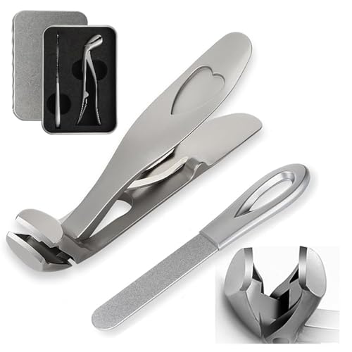 Cumulus Clipmaster Pro, 2024 New Upgraded Nail Clipper for Seniors, Ergonomic Angled Head Senior Toenail Clipper, Nail Clippers for Thick Toenails (Silver)
