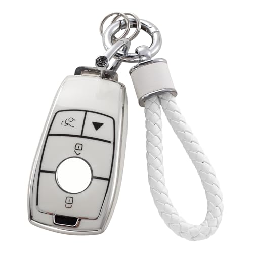 YO&YOYE for Mercedes Key Fob Cover with Keychain, Soft TPU Key Case Protection Shell Fit for Benz A-Class C-Class G-Class 2017-2020 E-Class S-Class