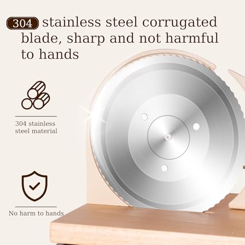 Manual Bread Slicer for Homemade Sourdough Bread, Adjustable Thickness Hand Crank Bread Slicer with Stainless Steel Blade and Suction Cup, for Even Slicing, Kitchen & Bakery Use, White by phabcf - Image 3