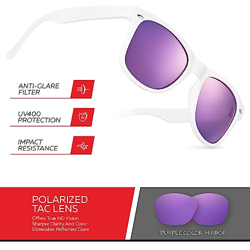 Image of Retro Rewind Polarized Sunglasses for Women Men - UV400 Classic Square Vintage Shades Trendy Unisex Sun Glasses